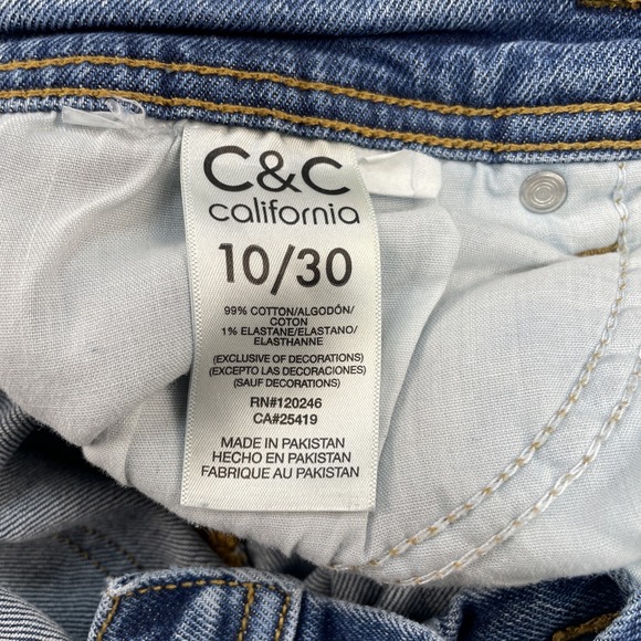 C&C California High Rise Wide Leg Ankle Jeans 10/30 Distressed Stretch - Picture 3 of 8